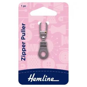 Hemline Snap Zip Puller Silver