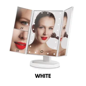 Homlly Makeup TRIFOLD Mirror LED Lights 1X 2X 3X Magnification