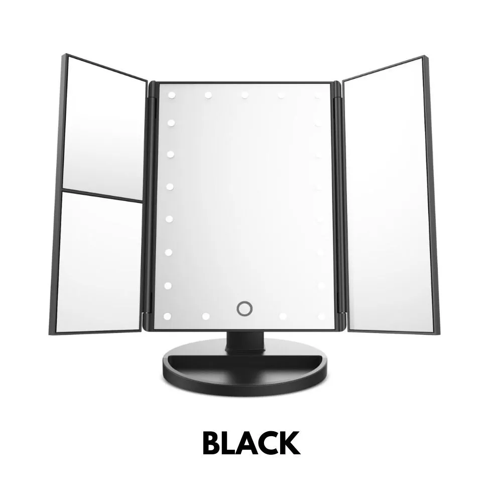 Homlly Makeup TRIFOLD Mirror LED Lights 1X 2X 3X Magnification