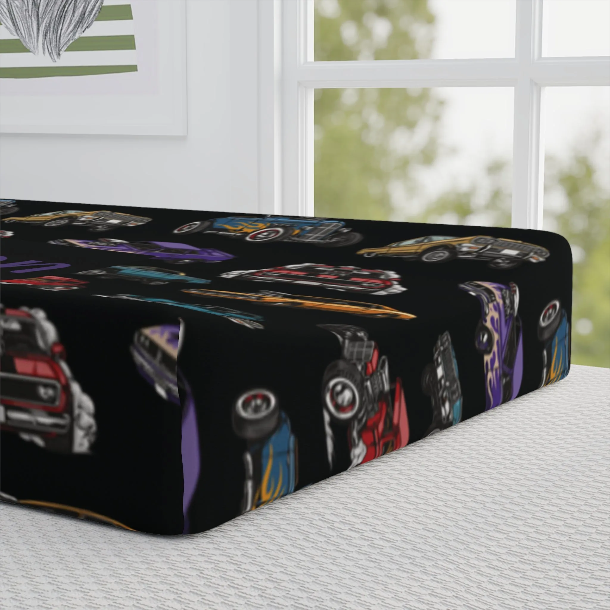 Hotrod Road Changing Pad Cover (INCLUDE CUSTOM NAME & FONT OPTION IN NOTES AT CHECKOUT)