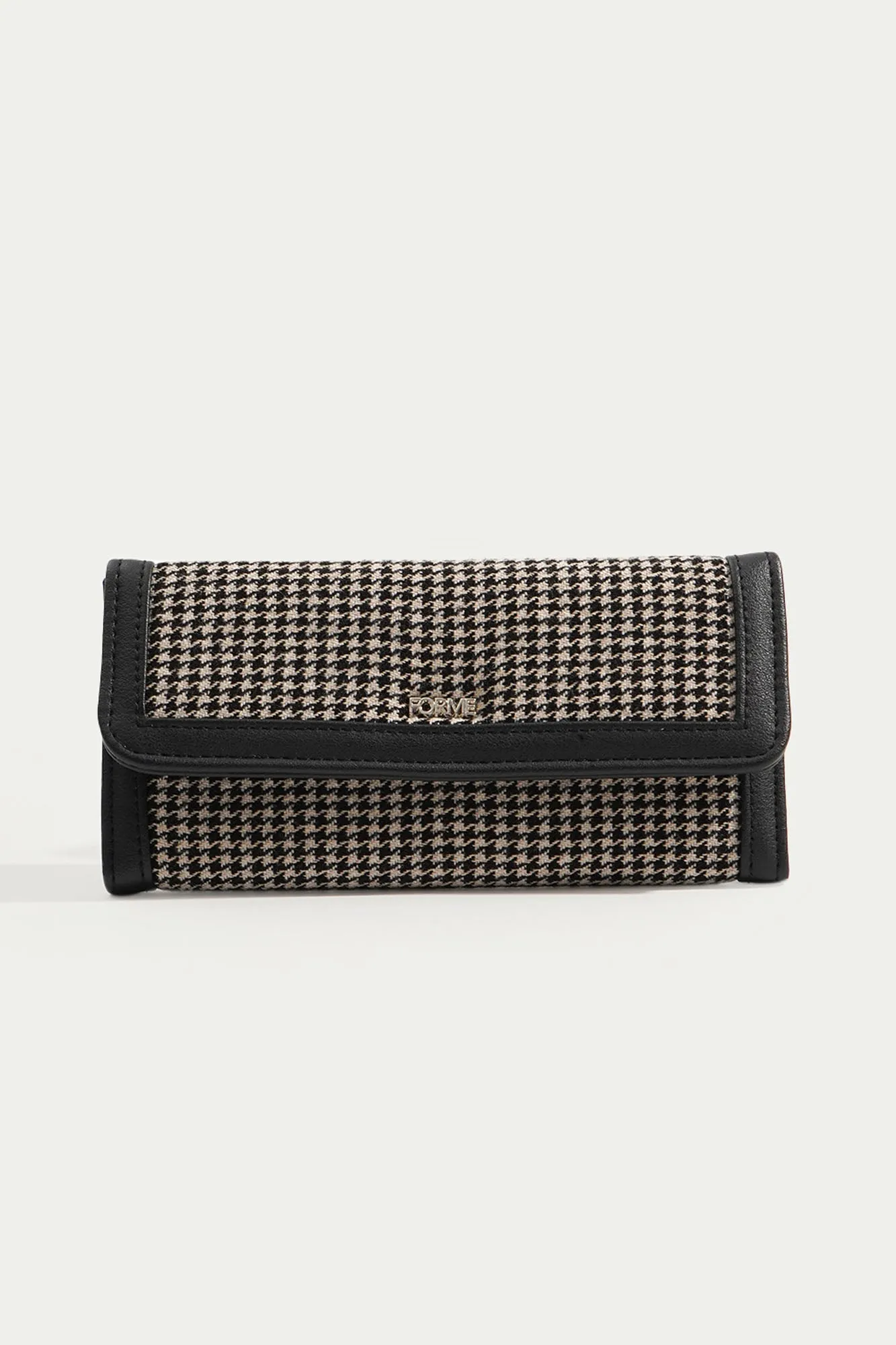 Houndstooth Long Wallet