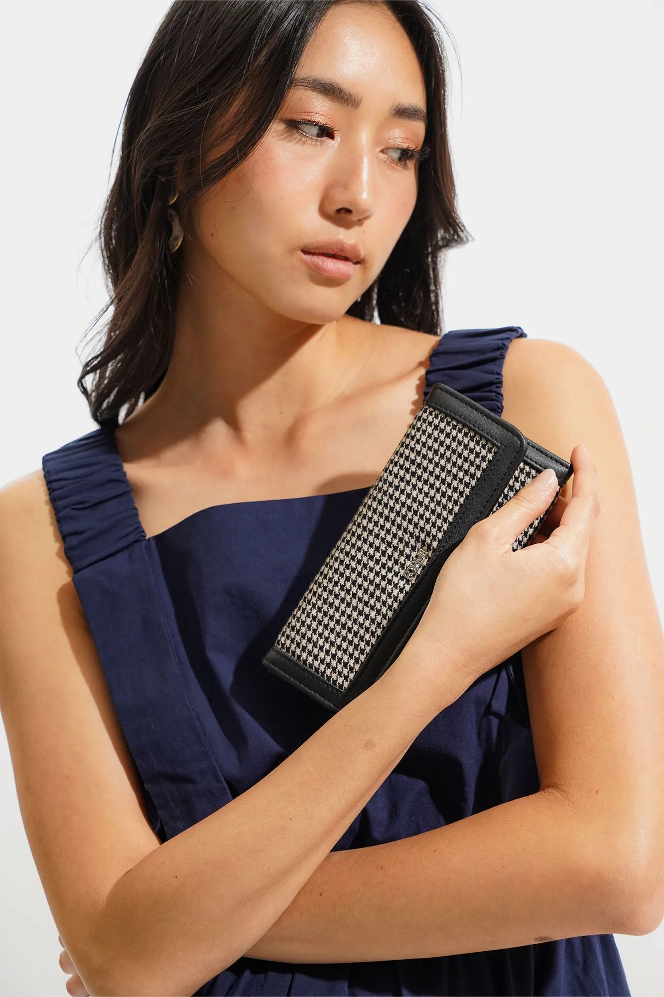 Houndstooth Long Wallet