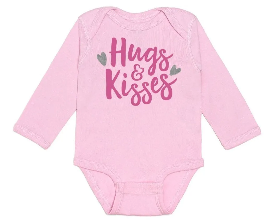 Hugs & Kisses L/S Pink Bodysuit