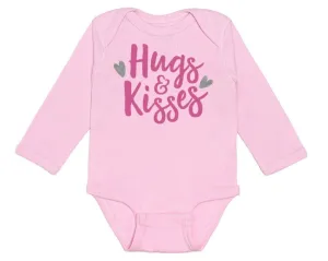 Hugs & Kisses L/S Pink Bodysuit