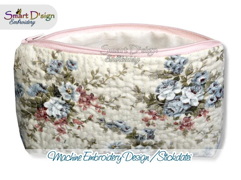 HYDRANGEA PATCHWORK - ITH QUILT ZIPPER BAG