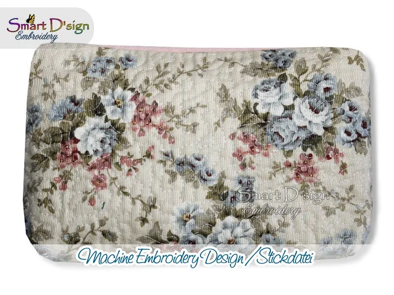HYDRANGEA PATCHWORK - ITH QUILT ZIPPER BAG