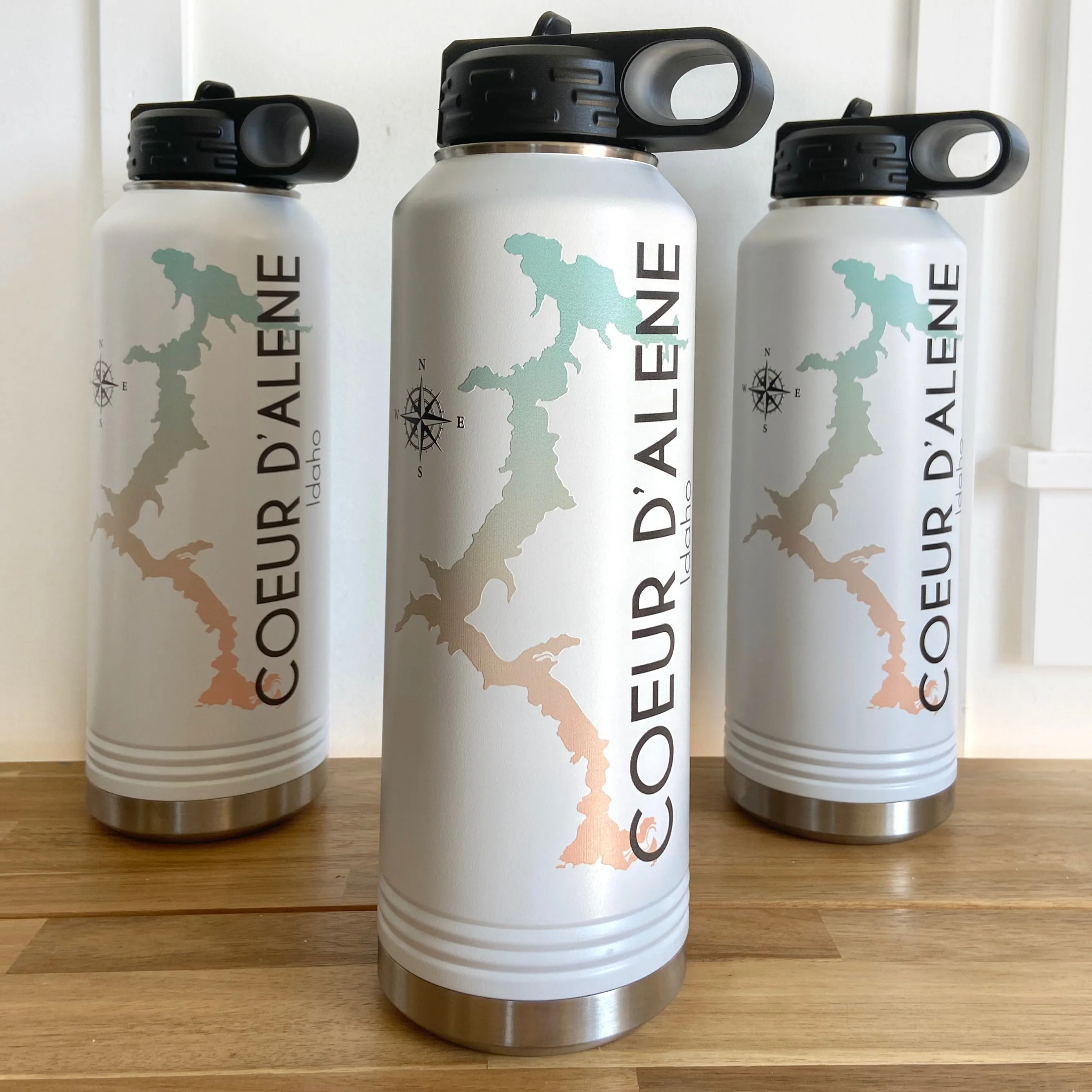 In Stock - Ombré Coeur D’Alene 40oz Double Wall Insulated Idaho Waterbottle