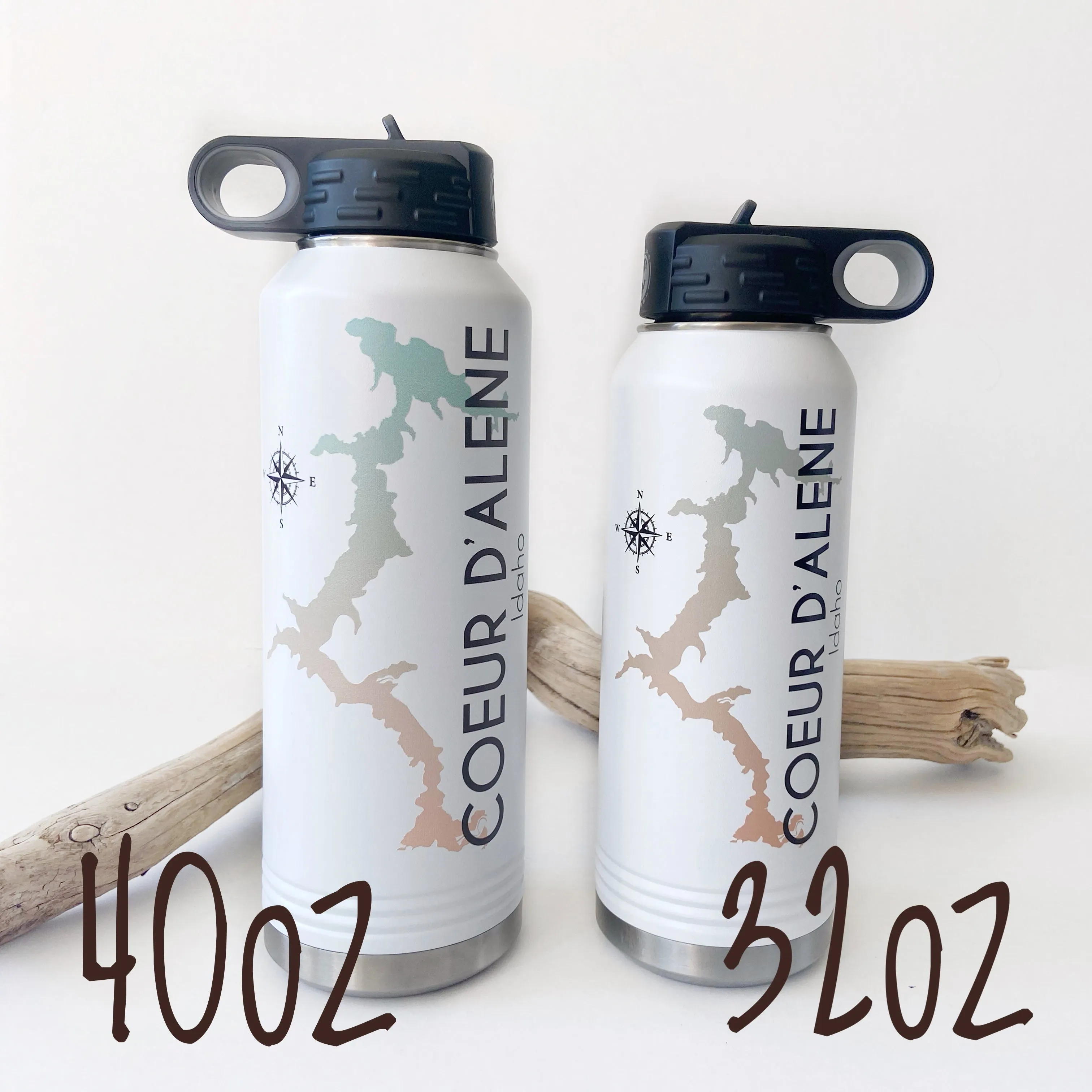 In Stock - Ombré Coeur D’Alene 40oz Double Wall Insulated Idaho Waterbottle