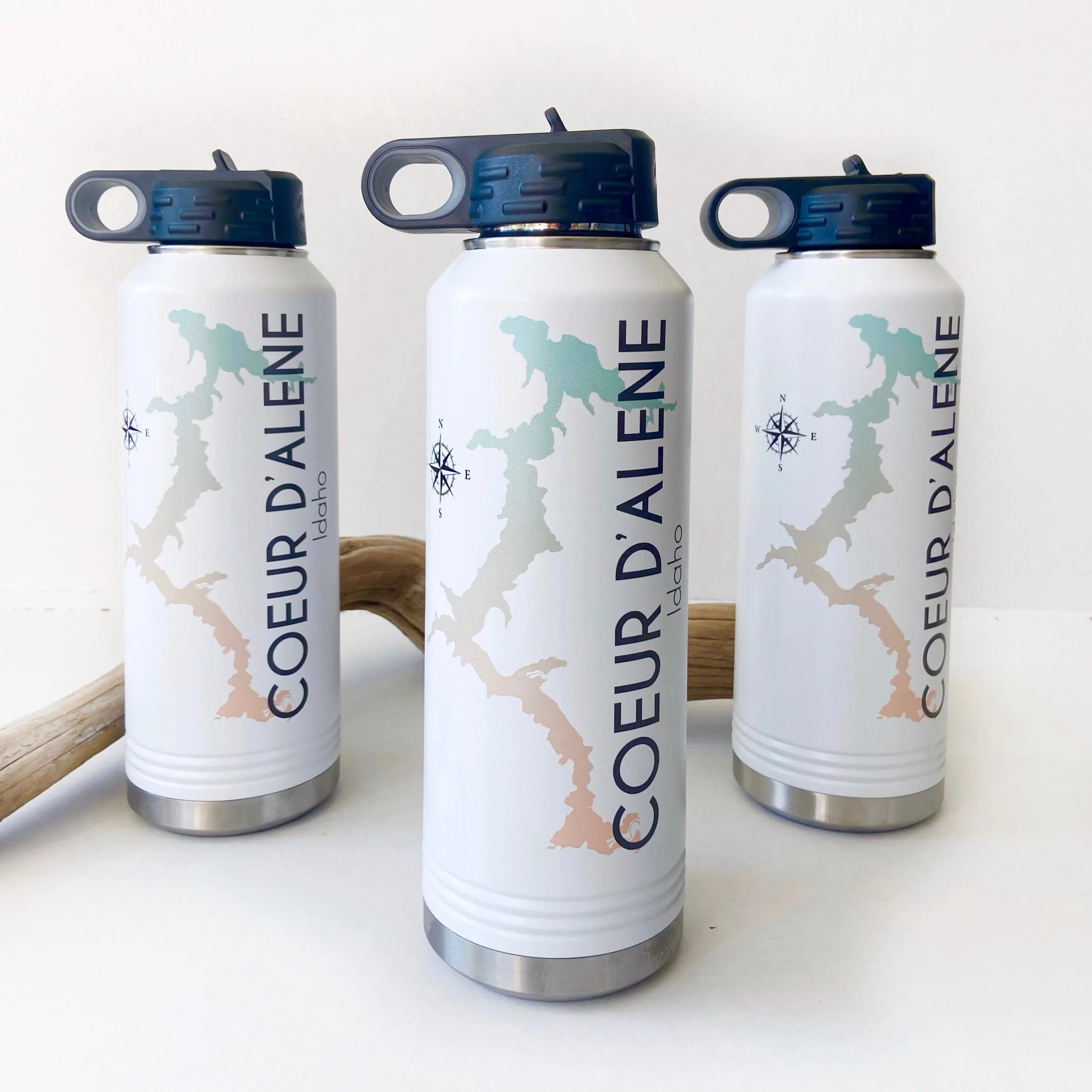 In Stock - Ombré Coeur D’Alene 40oz Double Wall Insulated Idaho Waterbottle