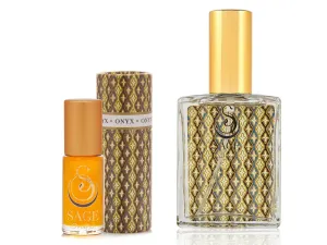 INDULGE ~ ONYX Perfume Oil Concentrate Roll-On and Organic Eau de Toilette Gift Set by Sage
