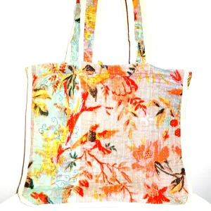 Kantha Market Bag - Peach