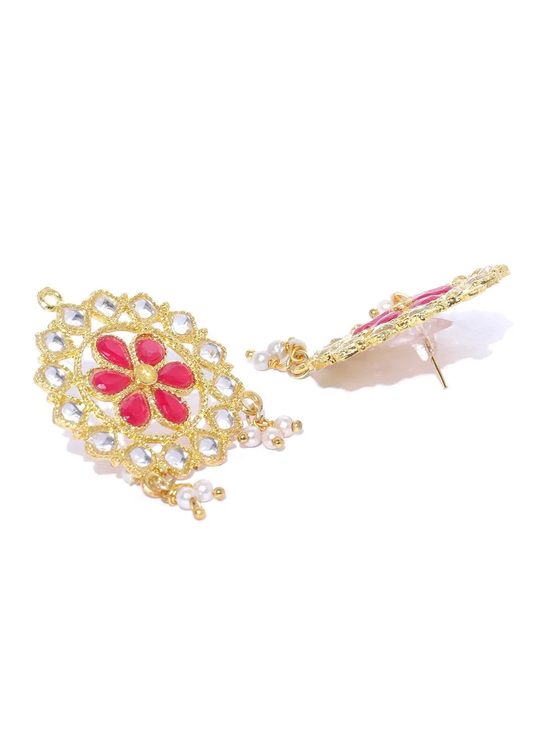 Karatcart Kundan Red Stone Choker Necklace Set