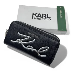Karl Lagerfeld Signature Zip-Around Wallet – Black