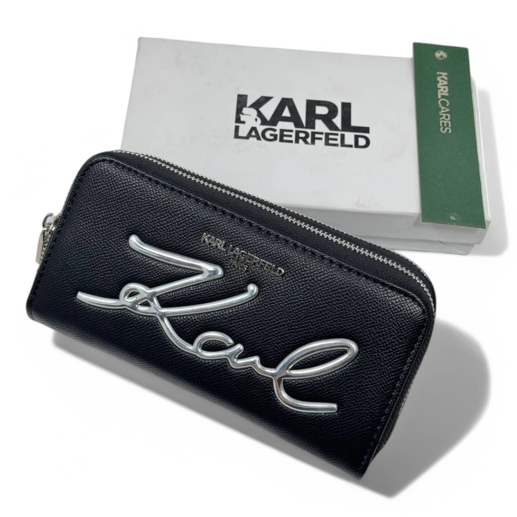 Karl Lagerfeld Signature Zip-Around Wallet – Black