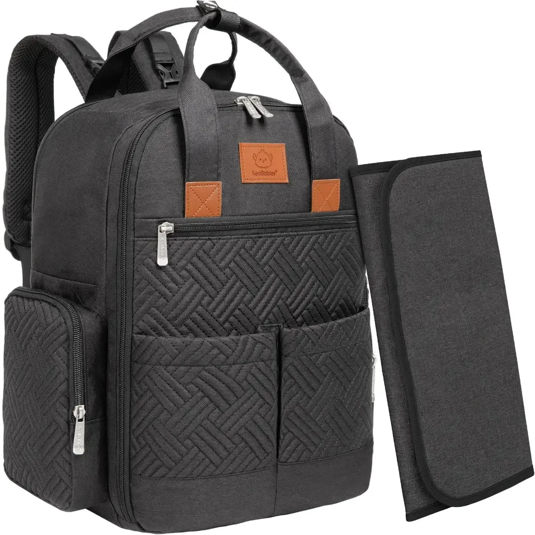 KeaBabies Bree Nappy Bag Backpack with Changing Pad