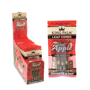 King Palm Dogwalker Cone - Red Apple - 3 Per Pack - (15 Per Display)