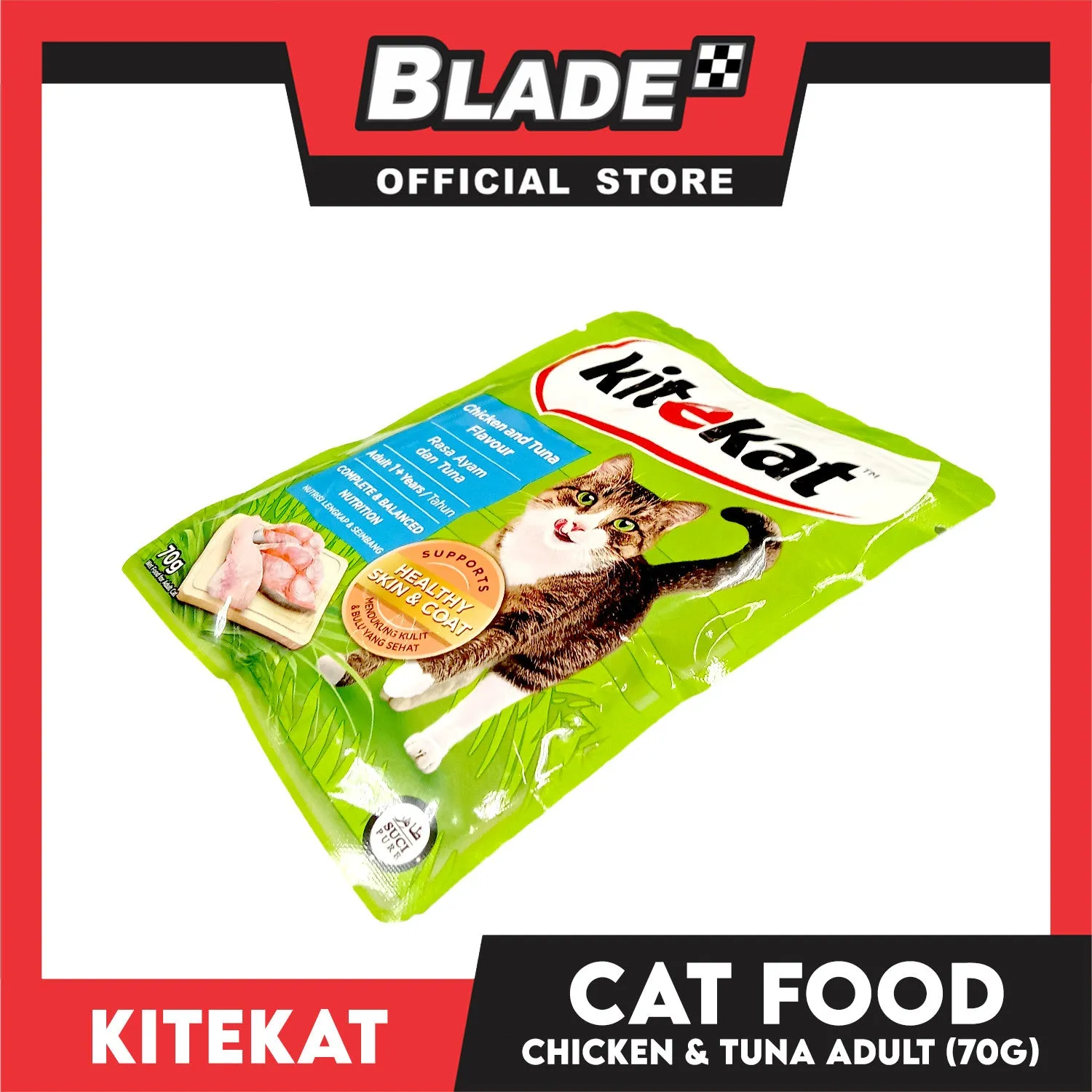 Kitekat Wet Cat Food in Pouch for Adult 70g (Chicken and Tuna)