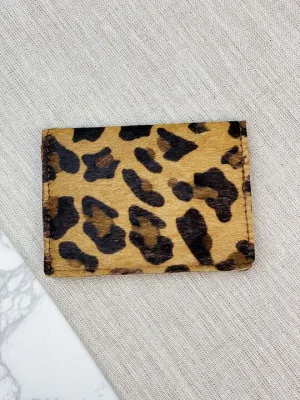Leather Credit Card Holder - Leopard
