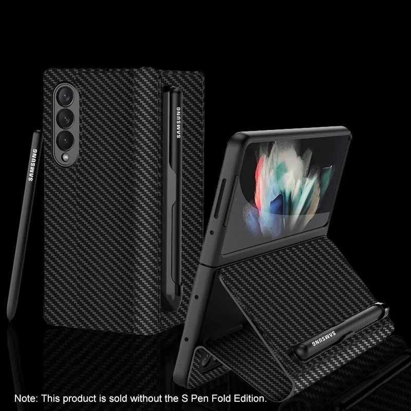 Leather Pen Holder Case For Samsung Galaxy Z Fold 3 5G Anti-knock All-included Protection Cover For Samsung Z Fold3 5G Case