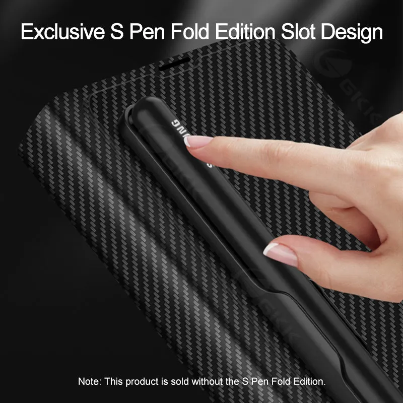 Leather Pen Holder Case For Samsung Galaxy Z Fold 3 5G Anti-knock All-included Protection Cover For Samsung Z Fold3 5G Case