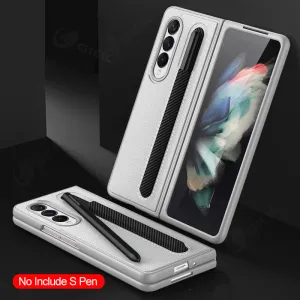 Leather Pen Slot Bag Case For Samsung Galaxy Z Fold 3 5G Ultra-thin Anti-knock Protection Cover For Samsung Z Fold3 5G Case