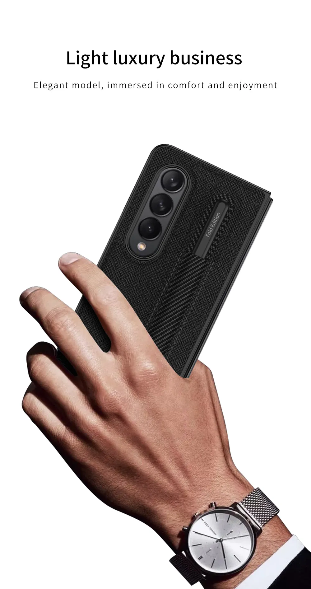 Leather Pen Slot Bag Case For Samsung Galaxy Z Fold 3 5G Ultra-thin Anti-knock Protection Cover For Samsung Z Fold3 5G Case