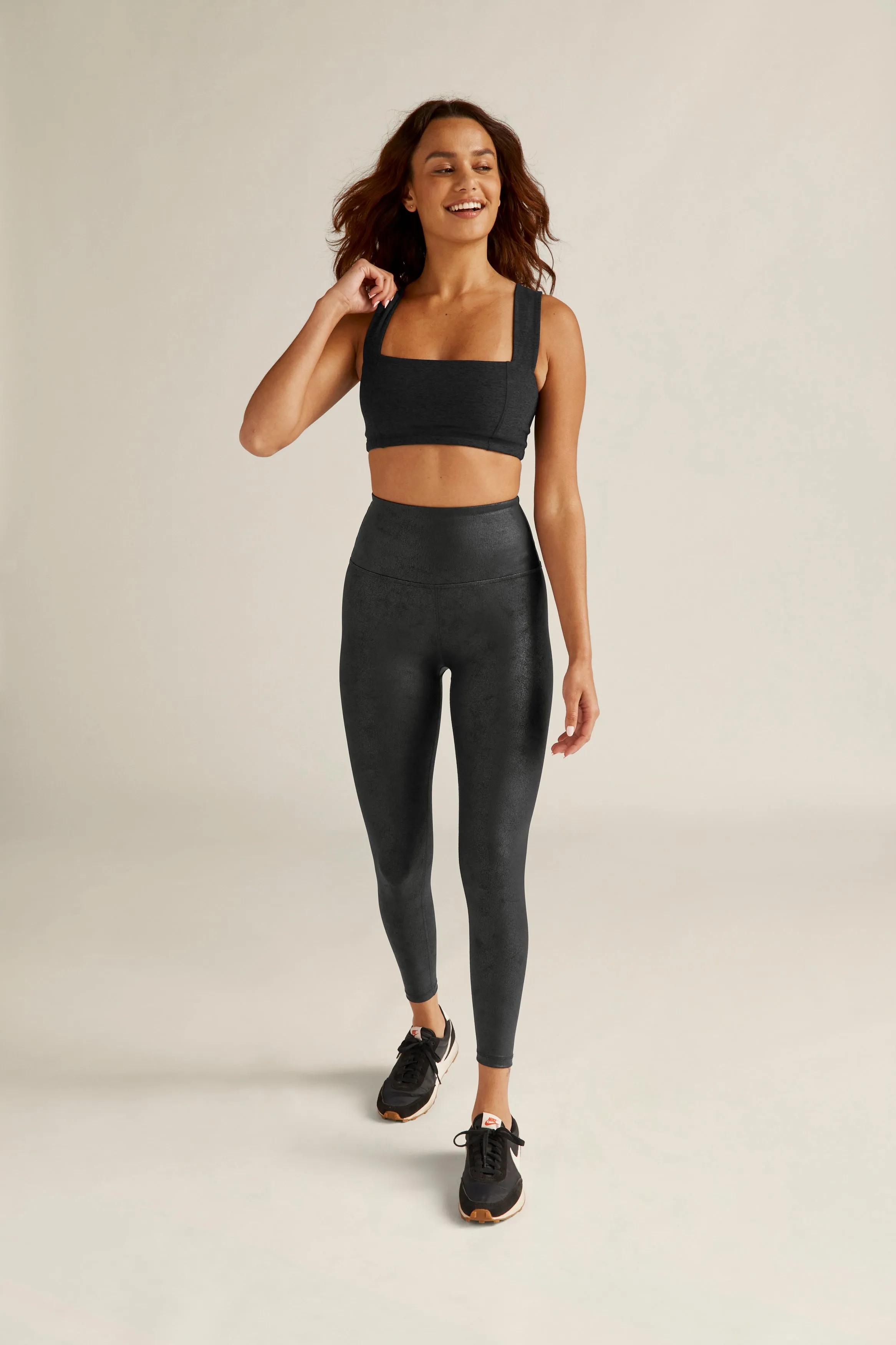 Leatherette HW Midi Legging