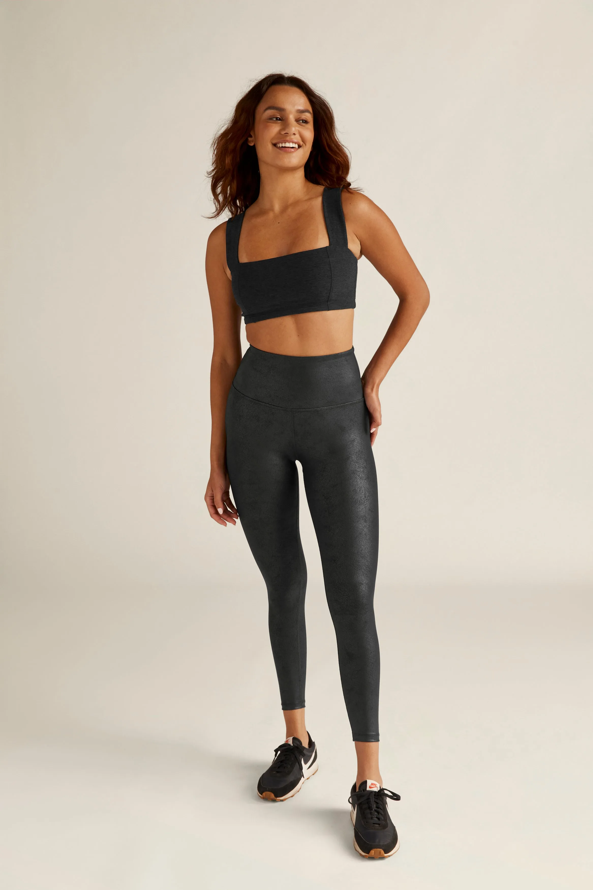 Leatherette HW Midi Legging
