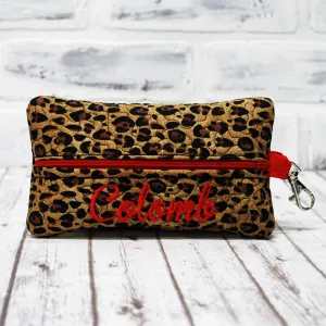 Leopard Print Personalized Quilted Pouch