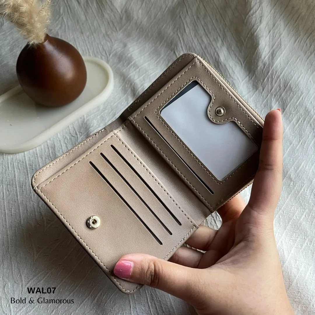 Letter Short Wallet | WAL07 | Black Beige