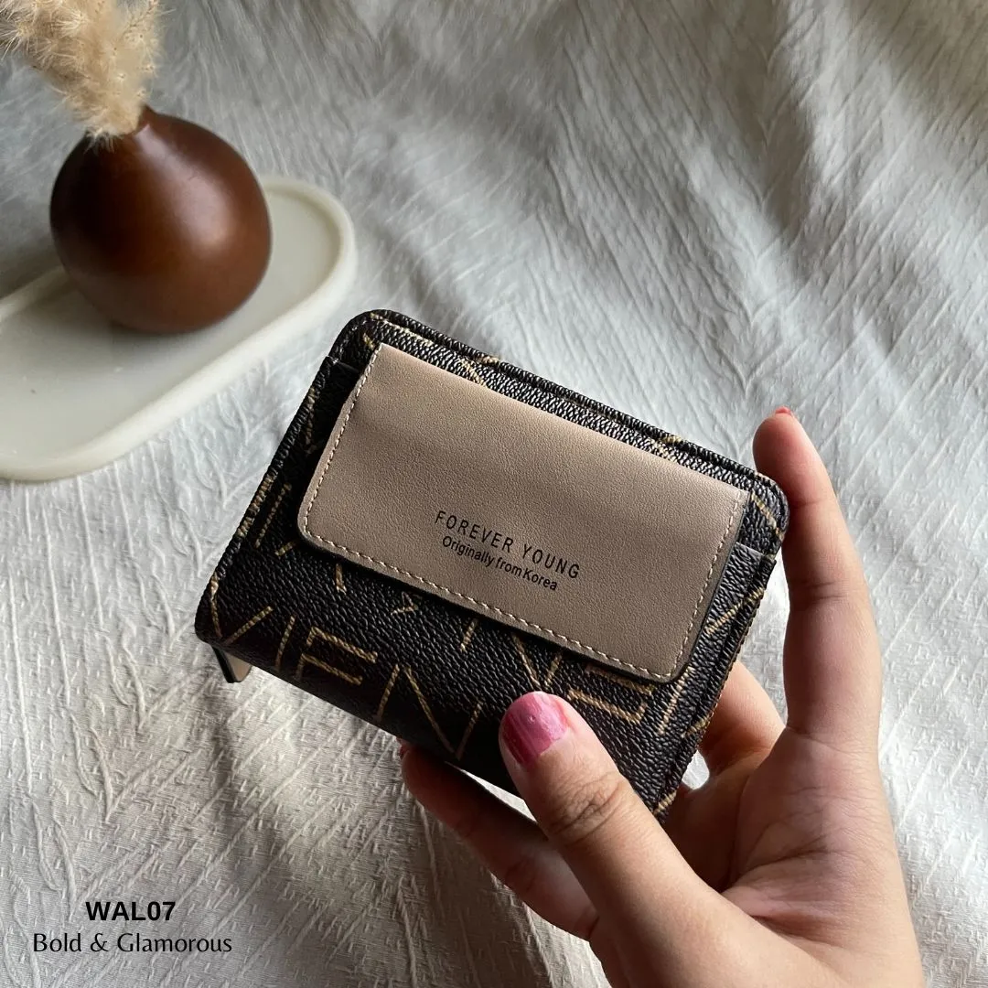 Letter Short Wallet | WAL07 | Black Beige