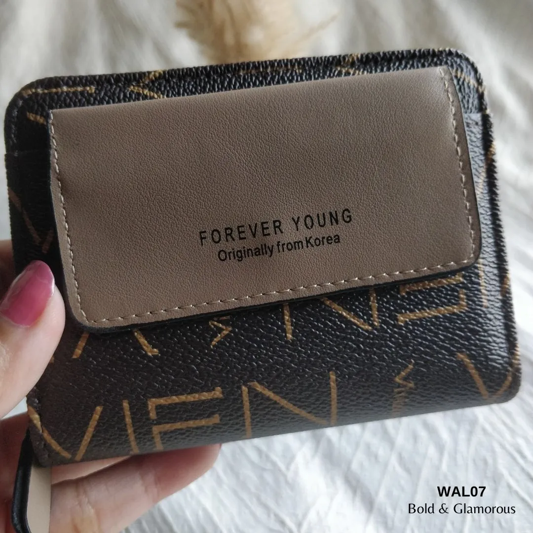 Letter Short Wallet | WAL07 | Black Beige