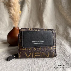 Letter Short Wallet | WAL07 | Black Brown