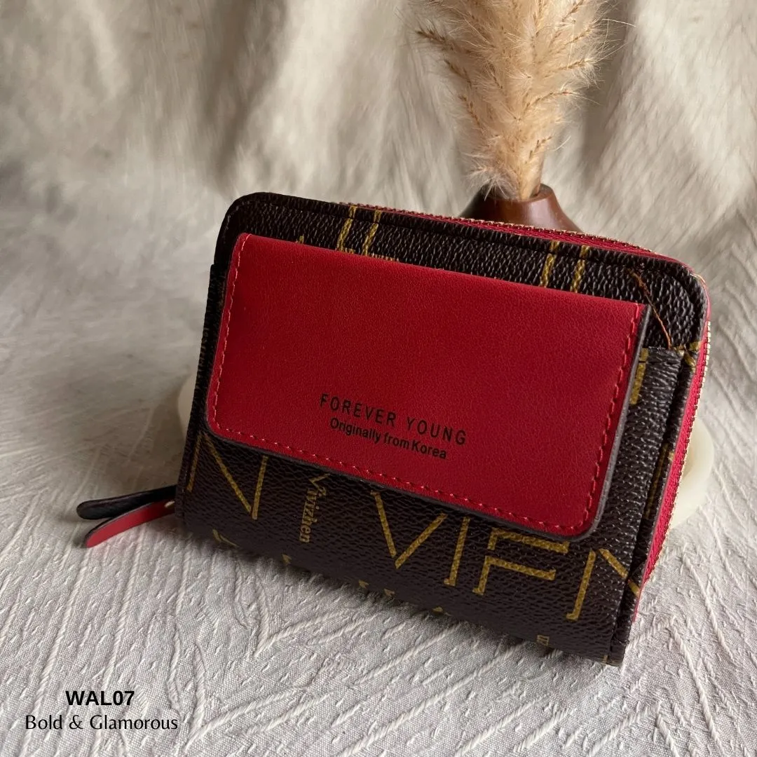 Letter Short Wallet | WAL07 | Red Brown
