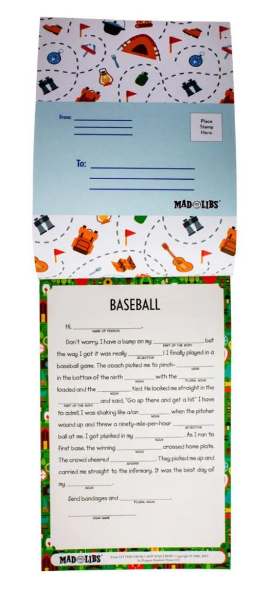 Letters from Camp Mad Libs