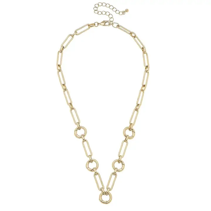 Lilah Multi-Charm Collector Necklace Base in Shiny Gold