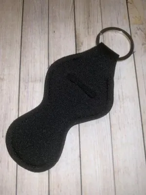 Lip Balm Holder Key Chain - Solid Black