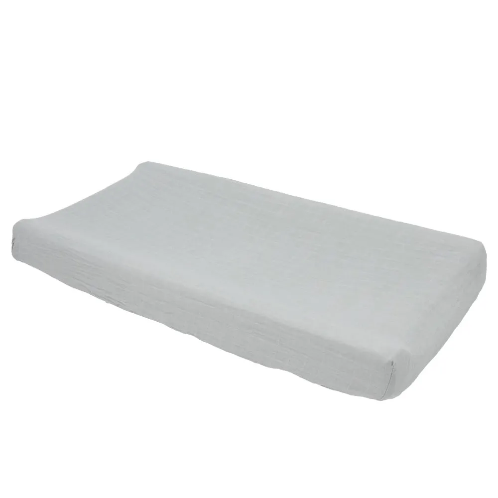 Little Unicorn Organic Cotton Muslin Changing Pad Cover (White Sage)