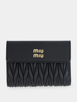 Logo-Lettering Matelassé Wallet