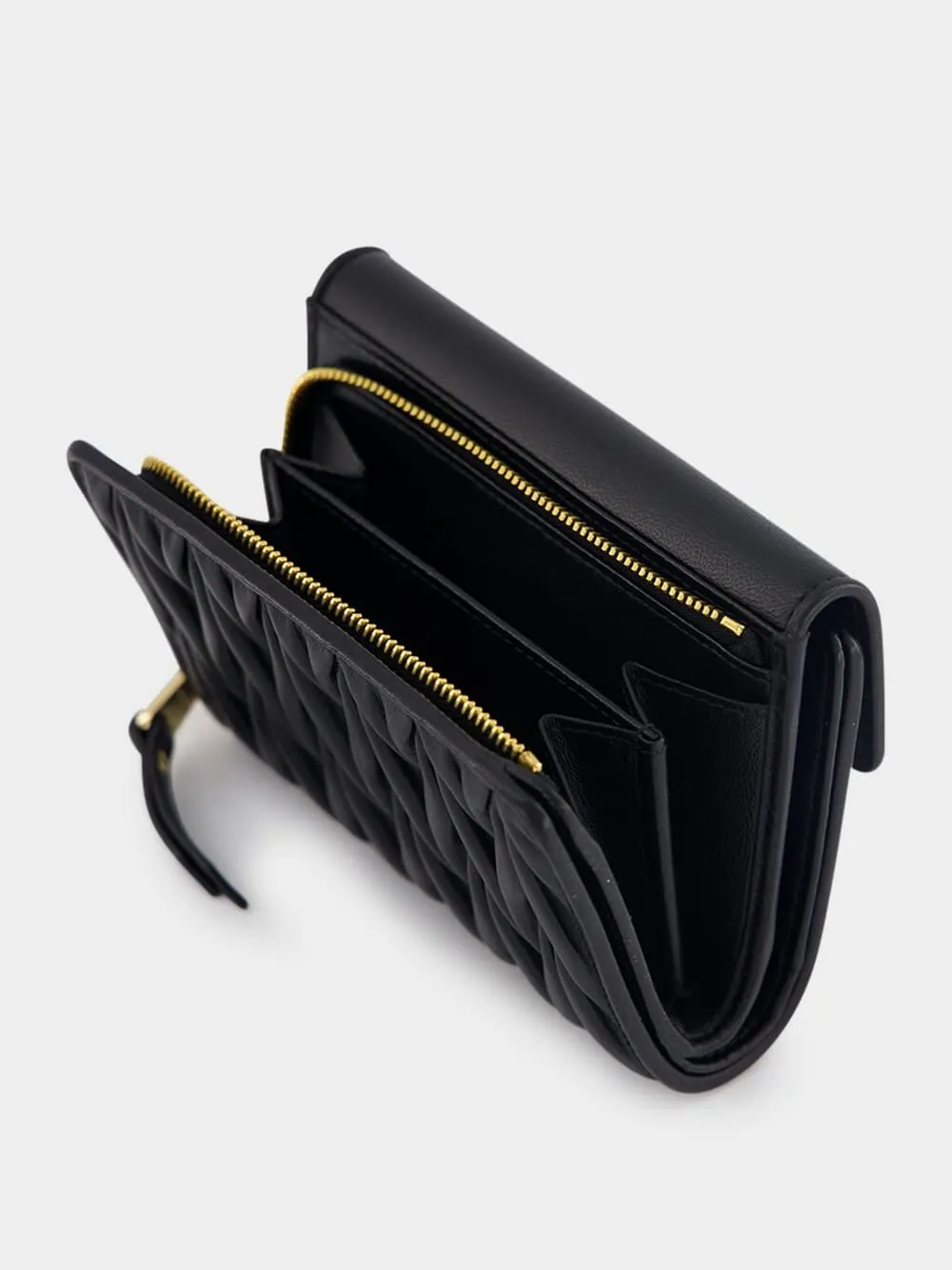 Logo-Lettering Matelassé Wallet