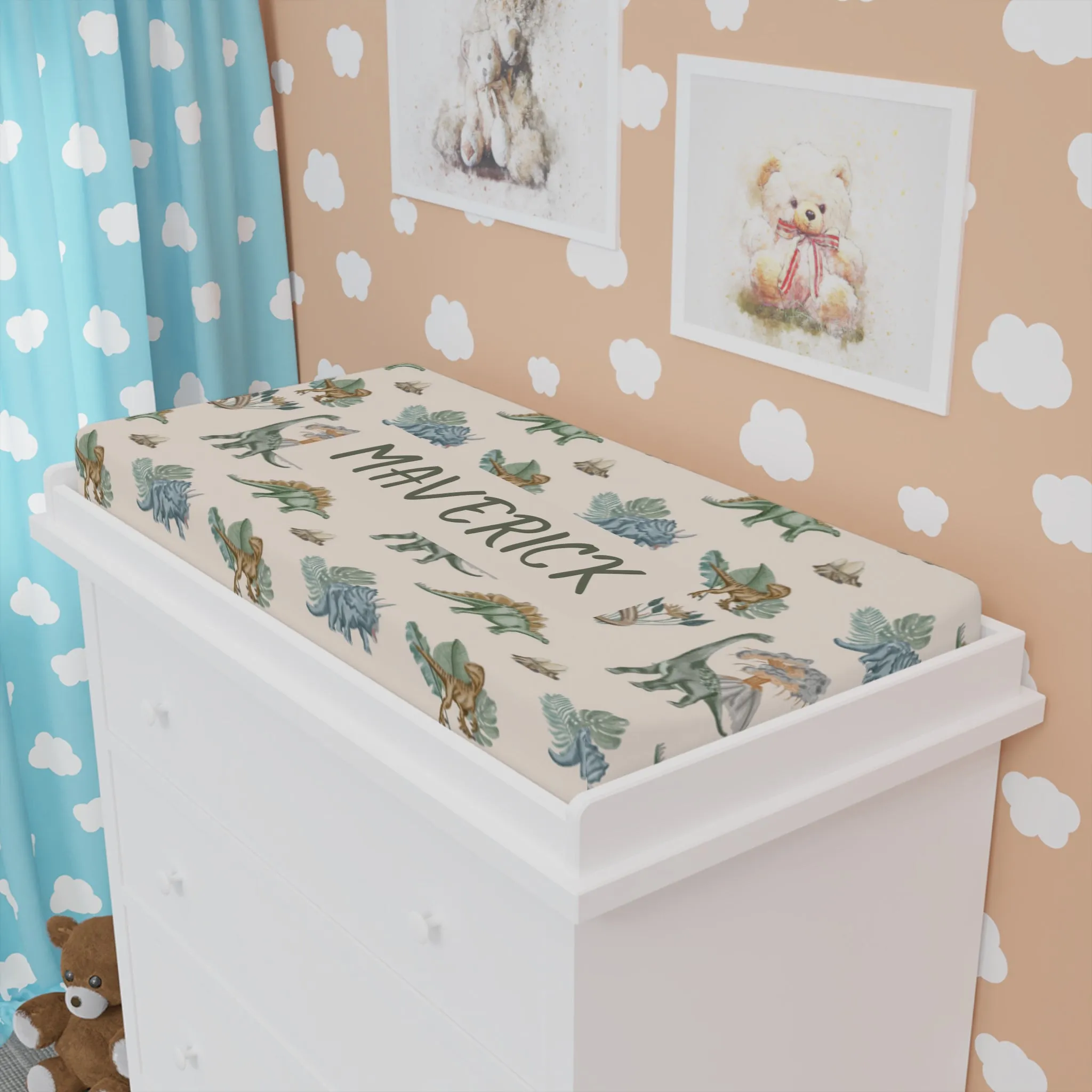 Lost World Changing Pad Cover (INCLUDE CUSTOM NAME & FONT OPTION IN NOTES AT CHECKOUT)