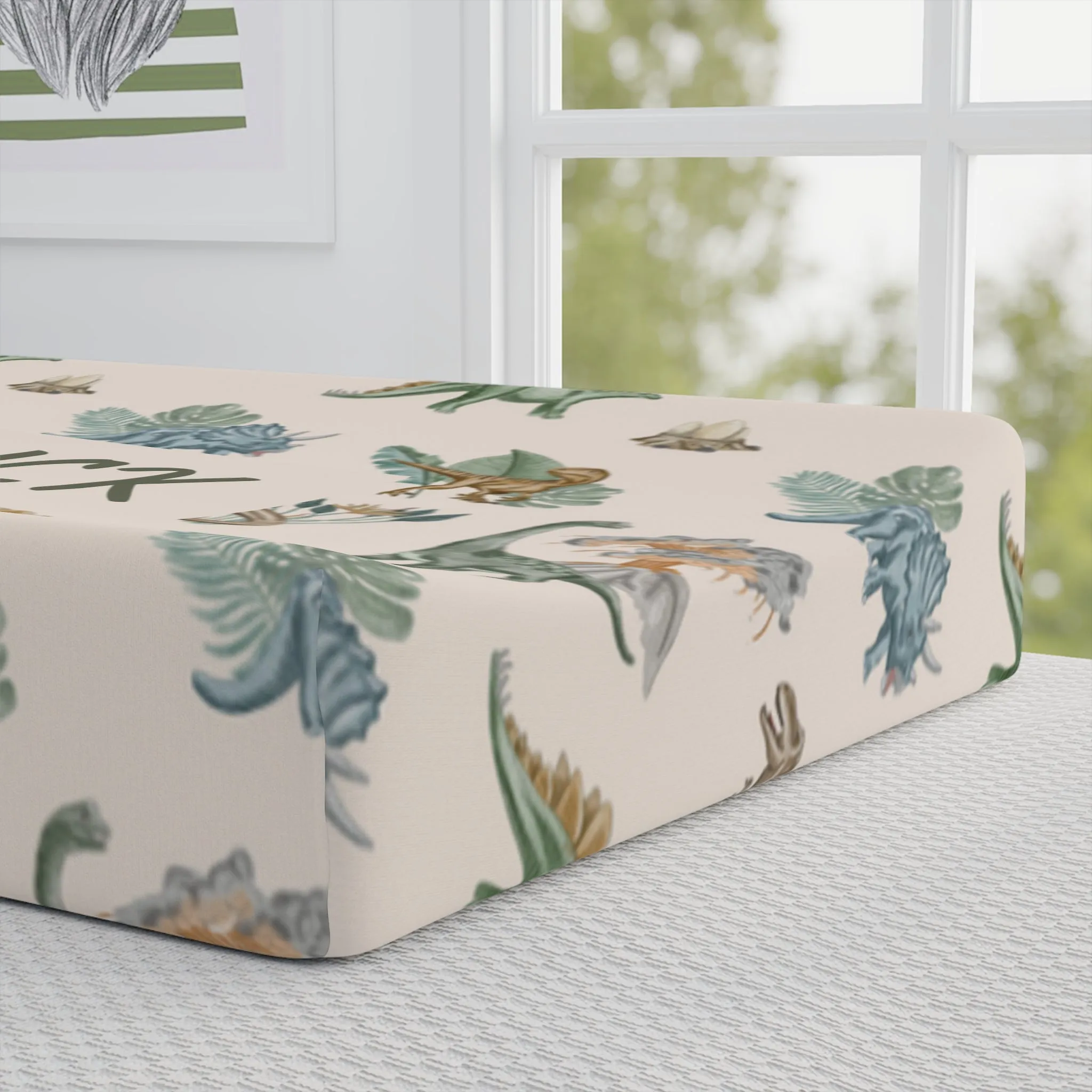 Lost World Changing Pad Cover (INCLUDE CUSTOM NAME & FONT OPTION IN NOTES AT CHECKOUT)