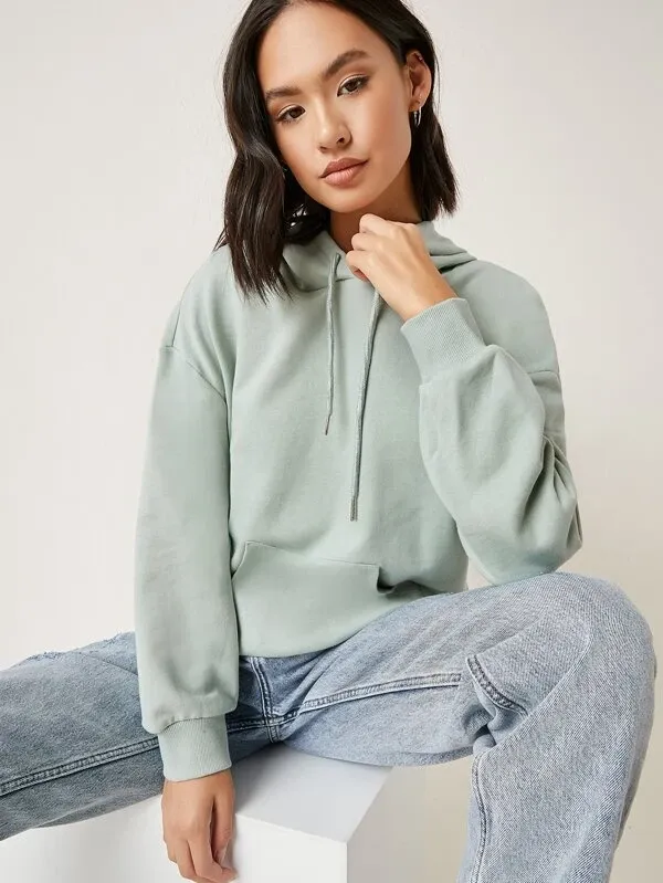 Lotus Leaf Drawstring Hoodie