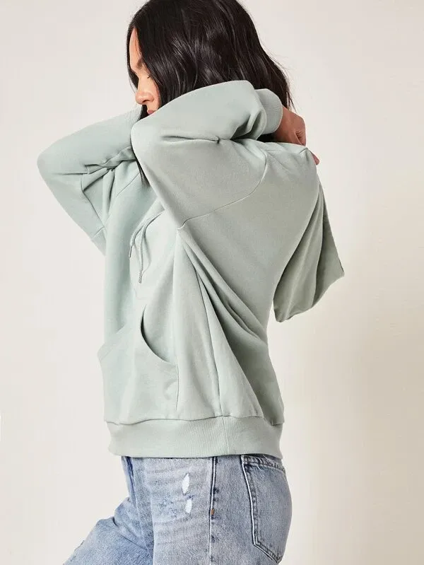 Lotus Leaf Drawstring Hoodie