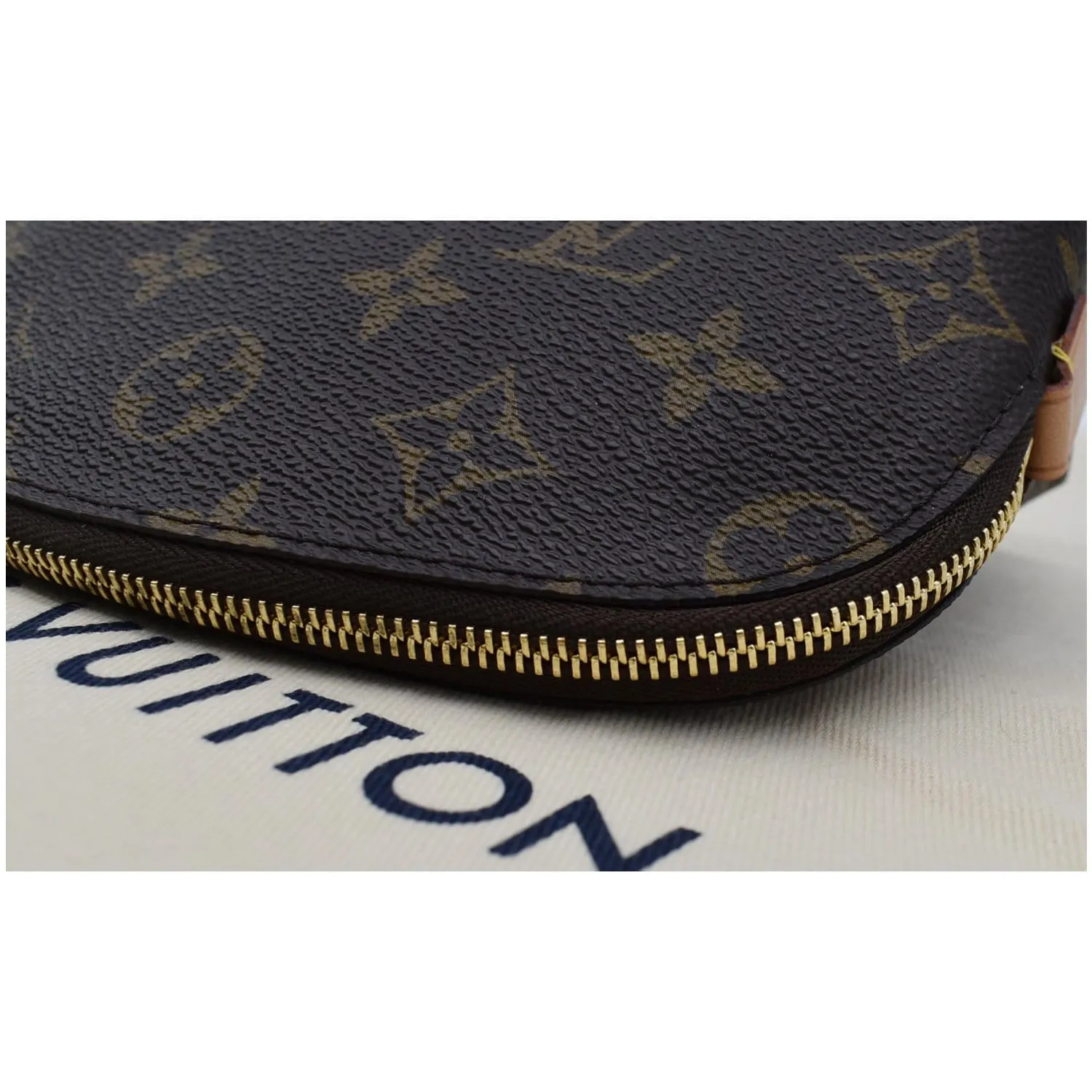 LOUIS VUITTON Monogram Canvas Cosmetic Pouch Brown