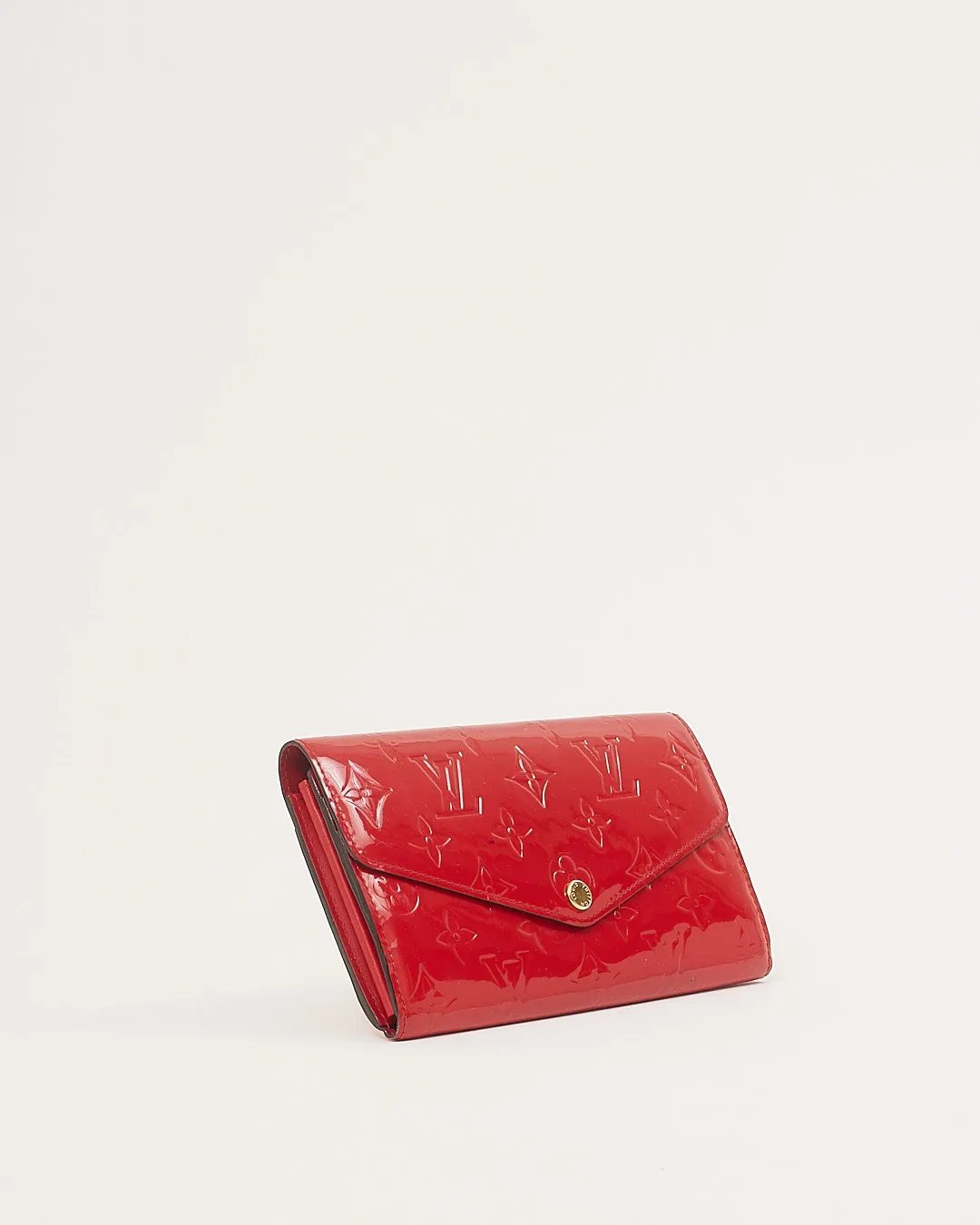 Louis Vuitton Red Vernis Monogram Sarah Wallet