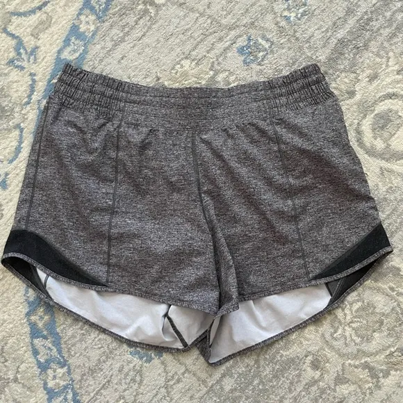Lululemon Hotty Hot Short *High-Rise Long 4&quot; Heather Lux Multi Black