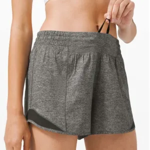 Lululemon Hotty Hot Short *High-Rise Long 4&quot; Heather Lux Multi Black