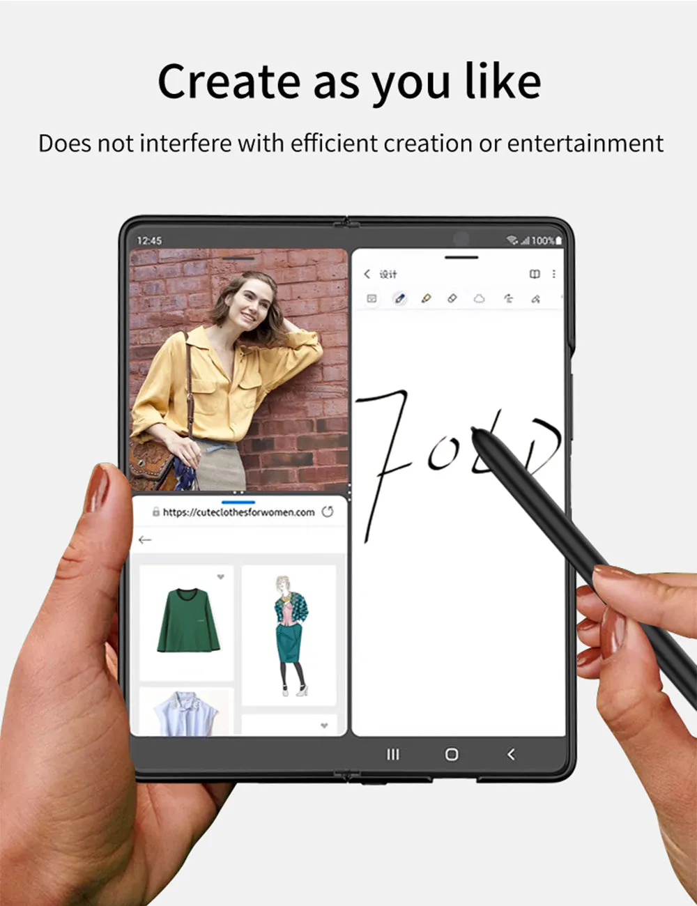 Luxury Leather All-included Protection Cover For Samsung Galaxy Z Fold 3 Case Pen Holder Stander Plastic For Galaxy Z Fold3