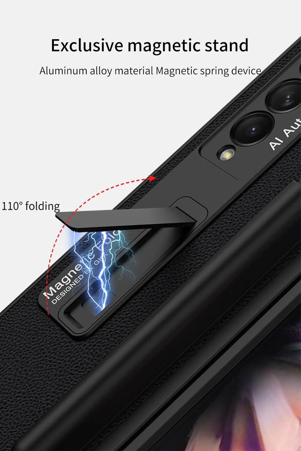 Luxury Leather All-included Protection Cover For Samsung Galaxy Z Fold 3 Case Pen Holder Stander Plastic For Galaxy Z Fold3
